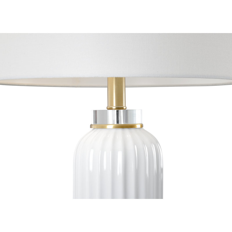 Samuel Table Lamp, White, 30.8" H x 5.5" W x 5.5" D