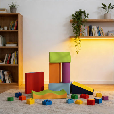 7 Piece Soft Foam Toys,Climb And Crawl Activity Play Set