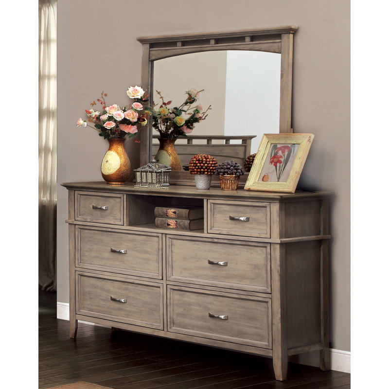 Commode double 6 tiroirs avec miroir Eghil