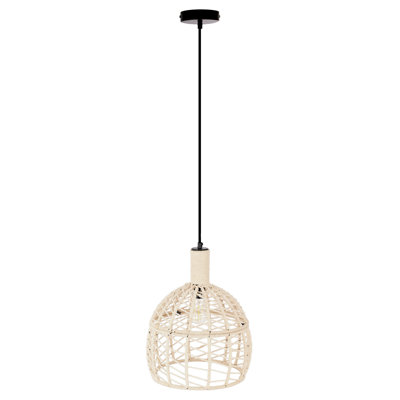 Luminaire suspendu en dôme noir satiné à 1 lumière Friedler