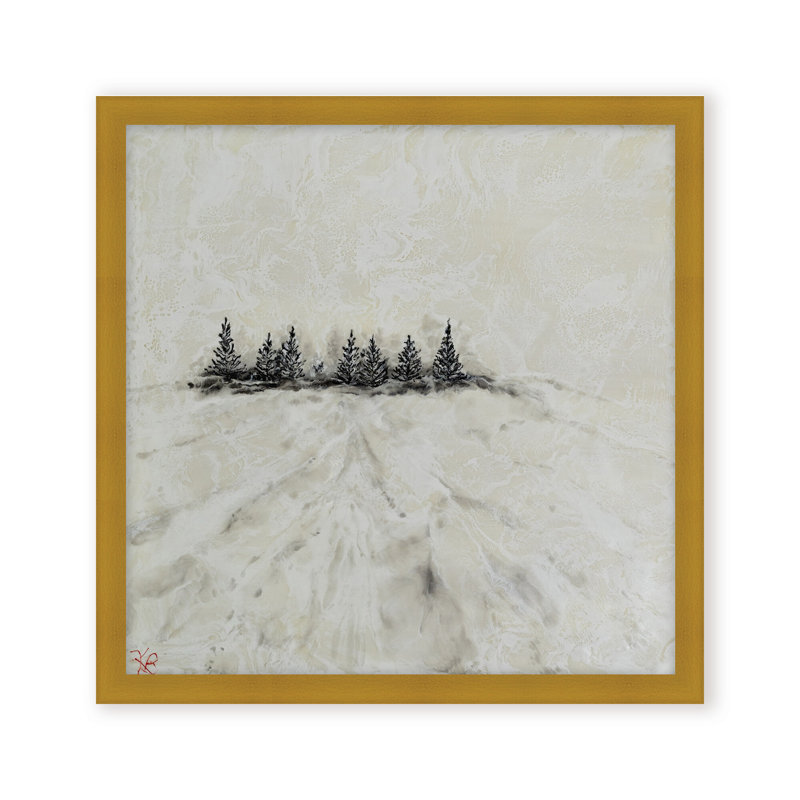 Nature Inspired "Frosted Horizon" Canvas Wall Art By , 12" H x 12" W, Framed Canvas, White