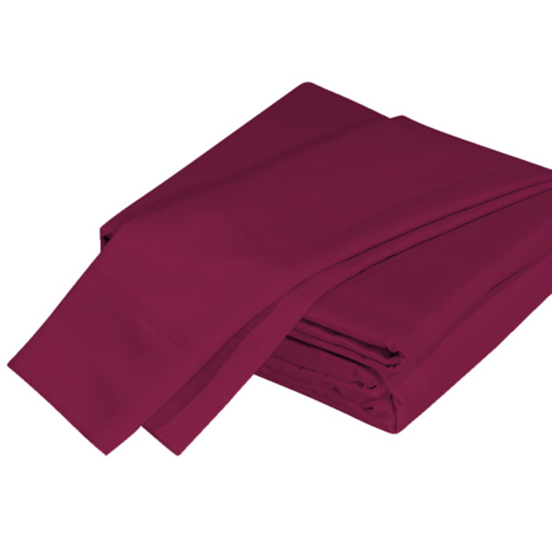 Ensemble de draps 4 pièces Deluxe Deluxe 100% rayonne de bambou, Bourgogne, Ensemble de draps pour très grand lit
