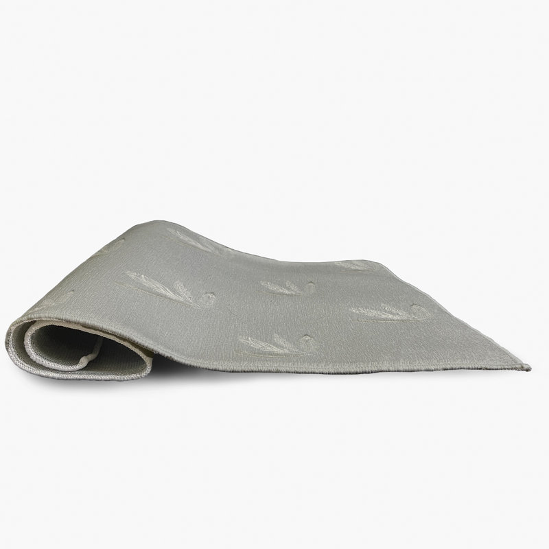 Tapis gris en chenille tissé à la machine Ingveldur, Rectangle 2 pi x 3 pi