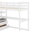 Lit mezzanine simple avec bureau et tablettes-290900518