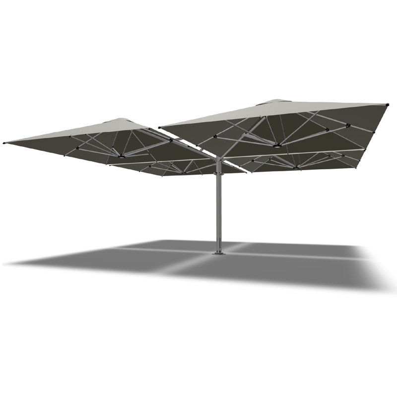 Shadowspec Unity™ Quattro Square Umbrella, 8 ft, Alpine Stone, Surface Plate