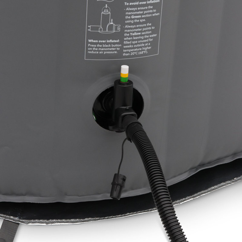 Freeport Park Chipman Vinyl Square Inflatable Hot Tub in Black