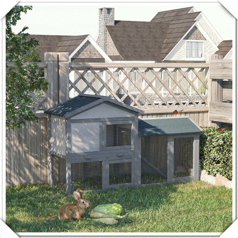 Cage en bois avec plateau rabattable
