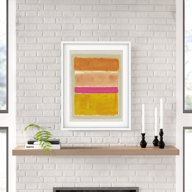 «Rothko Inspired Tonescape» par Victoria Barnes - Cadre photo unique, impression, H 13 po x l 11 po x P 1 po, Blanc