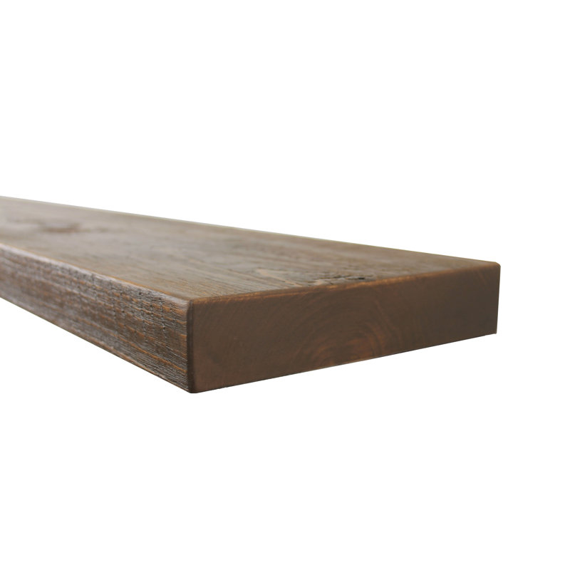 Pine Floating Shelf, Medium Brown, 2" H x 24" W x 12" D