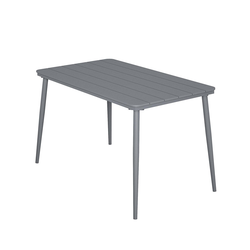April Rectangular Metal Outdoor Dining Table , 50'' in. W 29.3'' in. D, Charcoal