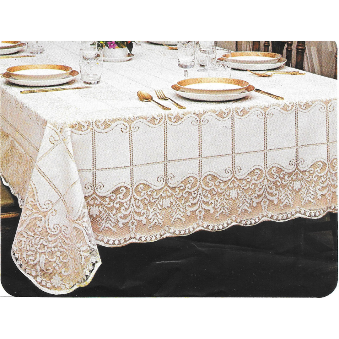 Knaphus Malaga Lace Rectangle Tablecloth, 61"x98" Red Barrel Studio® 