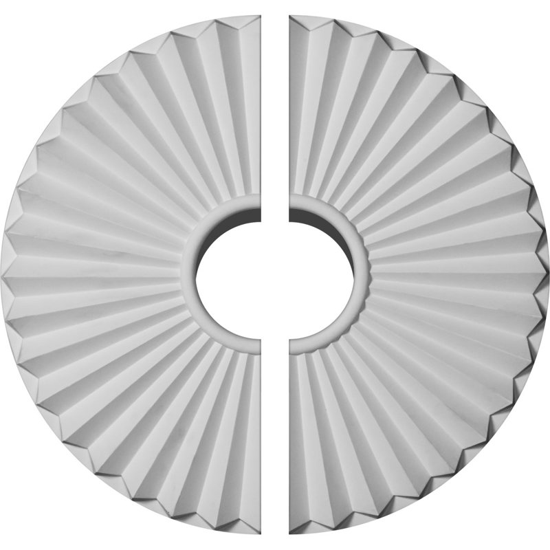 Médaillon de plafond Endurathane Shakuras, DE 19 3/4 po x P 1 3/8 po (pour auvents jusqu'à 5 1/2 po), deux pièces, apprêté en usine