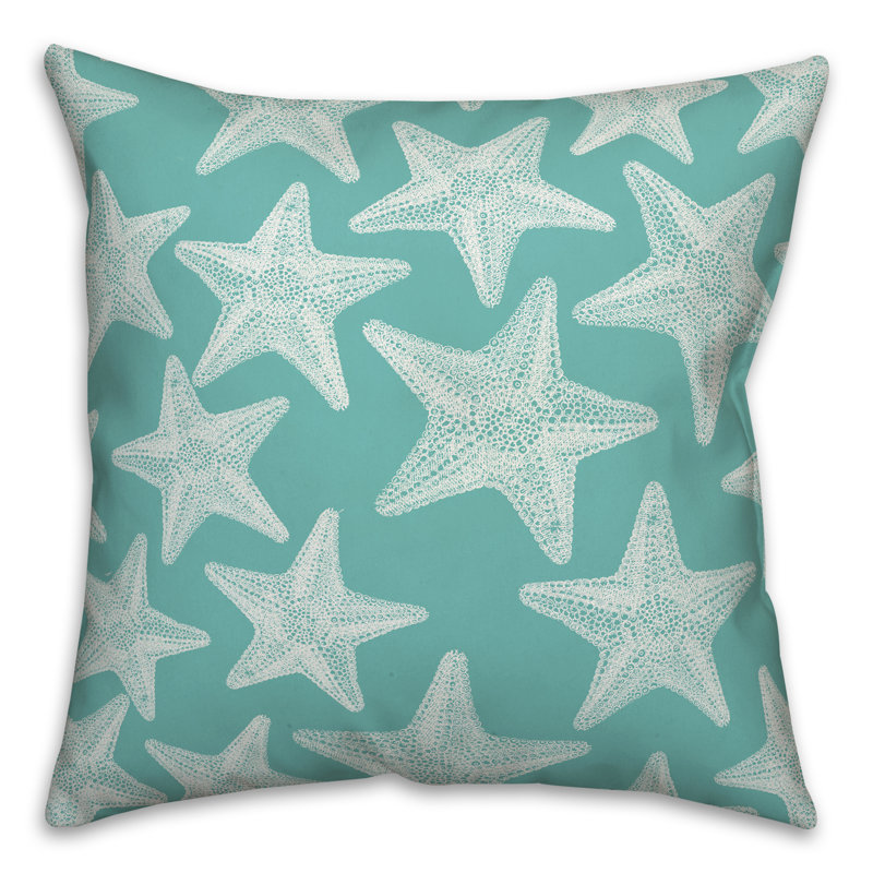  Starfish Square Pillow Cover & Insert, Teal