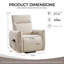 Fauteuil inclinable électrique de massage chauffant 33 po de large avec rangement pour le salon (ensemble de 2)-1487902761