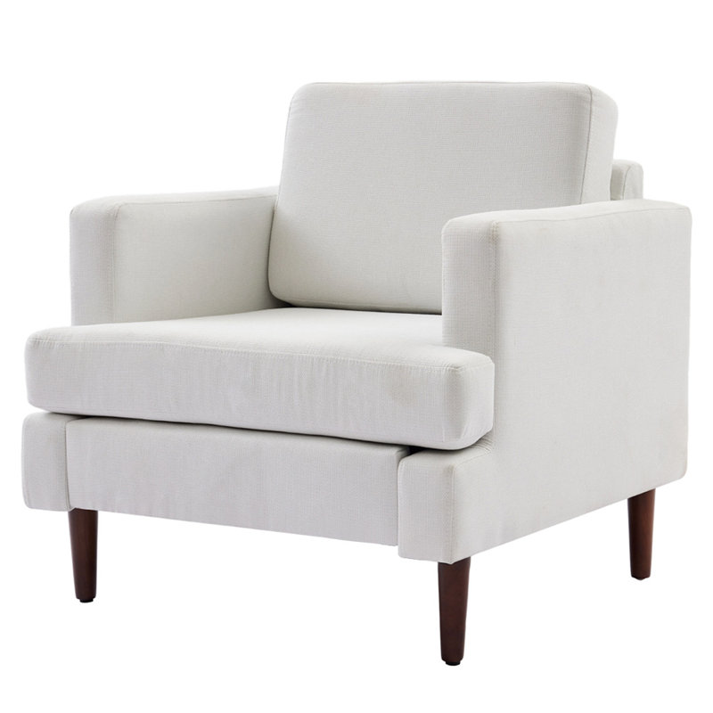 Mid-Century Single Accent Chairs Armchair, Beige