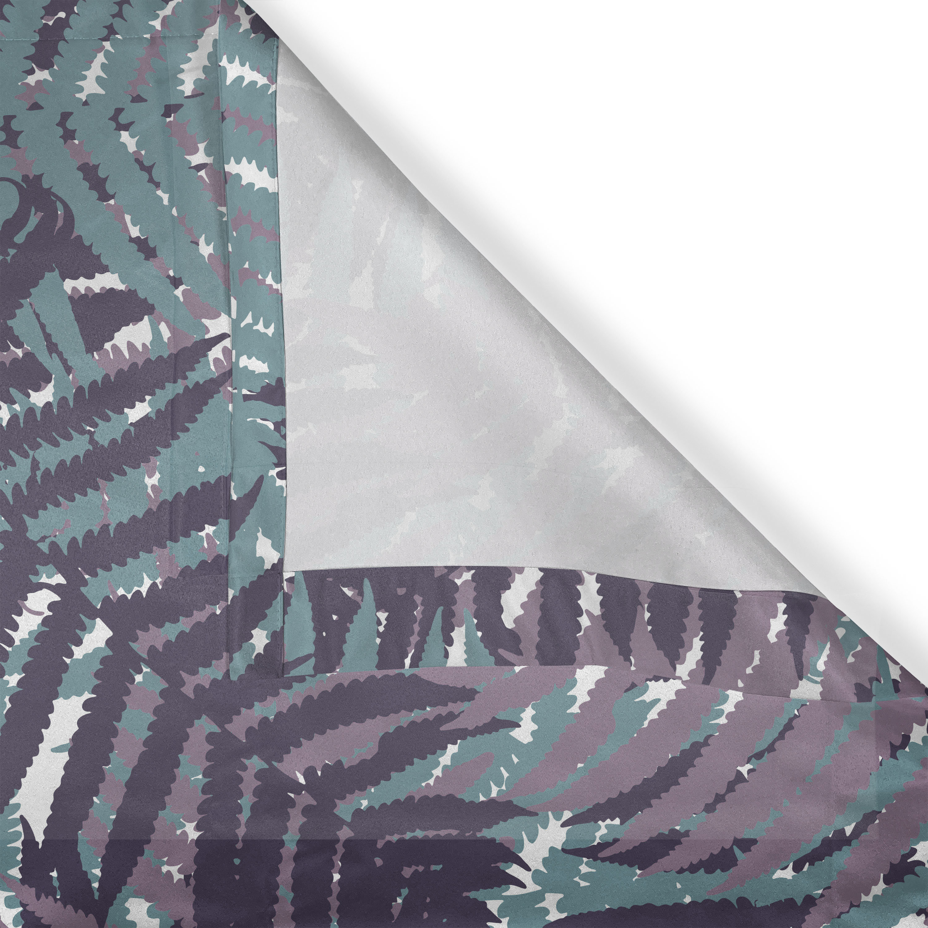 Dakota Fields Autumn Leaves Grommet Curtain Neutral Ferns Pattern Cadet ...