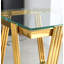 Ensemble de tables basses modernes en acier inoxydable (ensemble de 2), plateau de table en verre trempé transparent double couche, table basse et table d'appoint 2 pièces pour le bureau à domicile-336229816