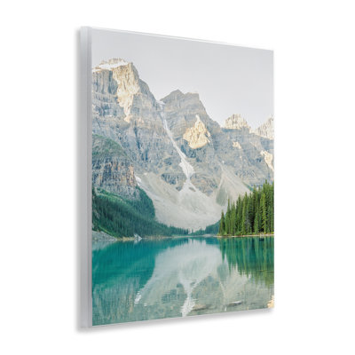 Reflective Mountain Lake Wall Plaque Art by Justine Milton