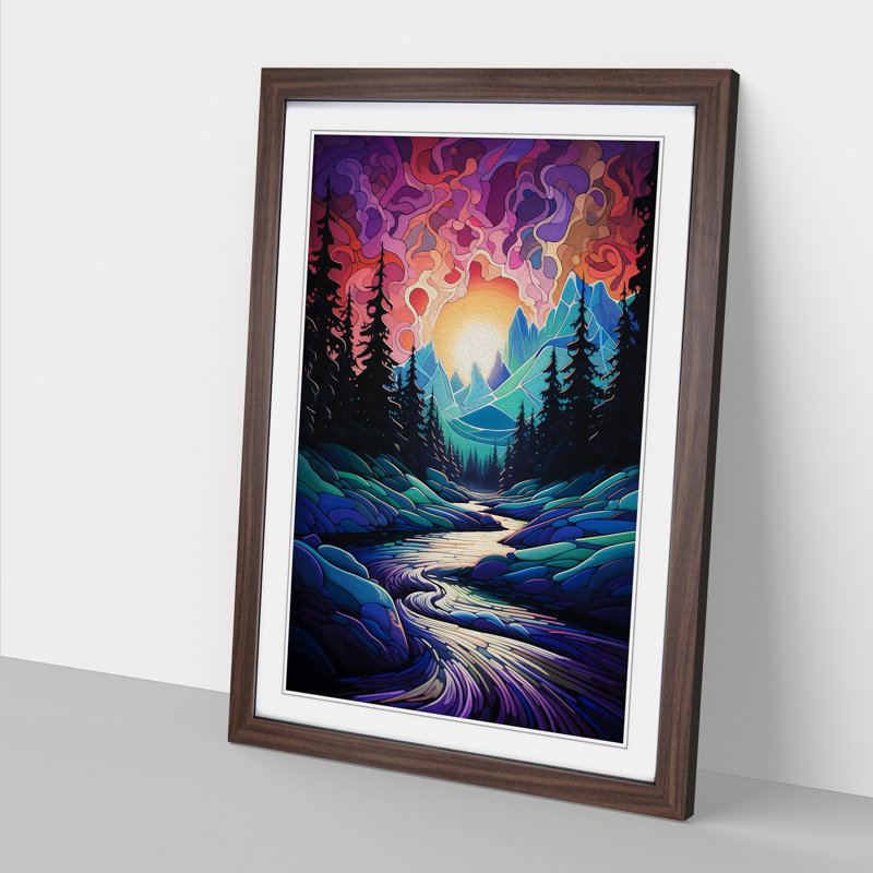 Single Picture Frame Wall Art, 46cm H x 34cm W, Walnut Framed