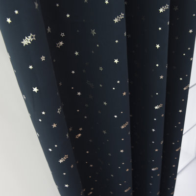 Silver Foil Star Blackout Curtains