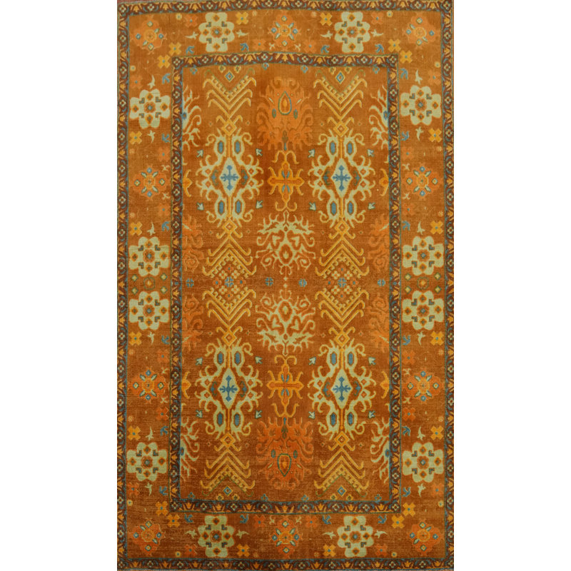 Tapis orange orange Oushak 5 x 8