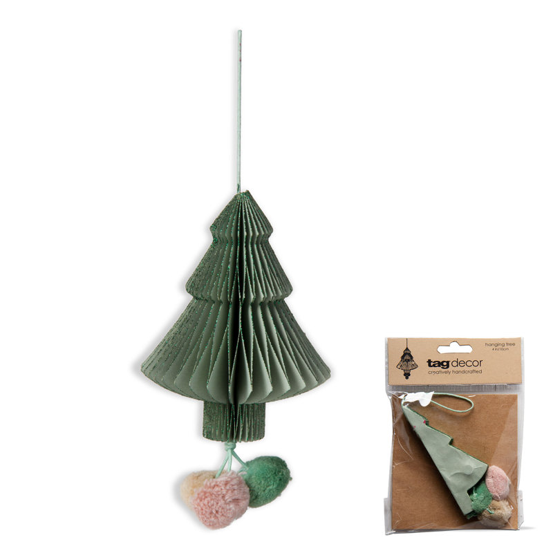 Paper Tree Pom Pom Green Multi