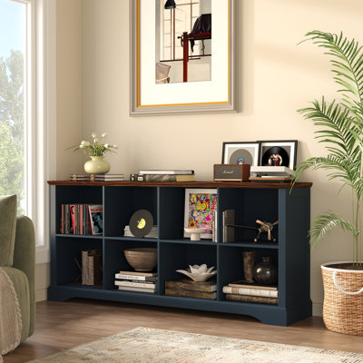 8 - Cube 62"W Storage Bookcase Horizontal Bookshelf Organizer with Anti-tip Hardware
