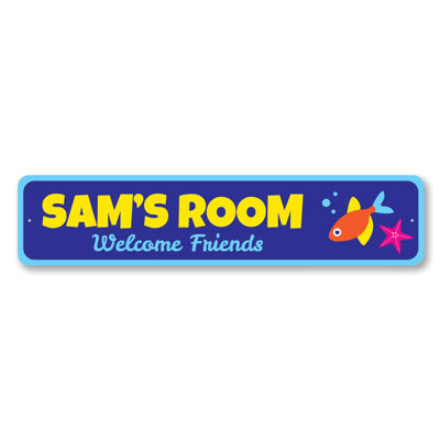Plaque en aluminium "Aquatic Welcome Friends"