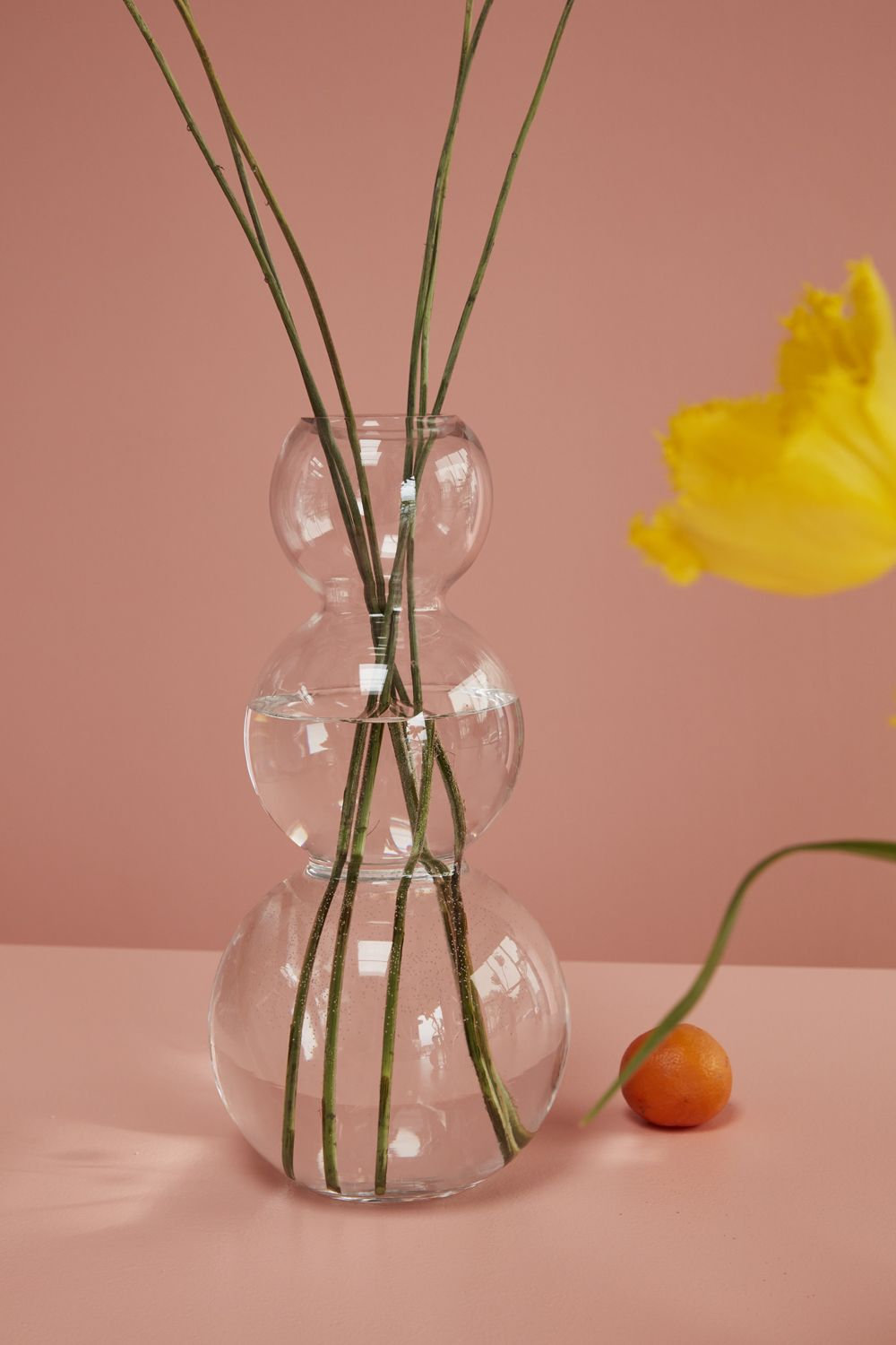 Ashburg Glass Table Vase, Clear,  13" H x 5.75" W x 5.75" D