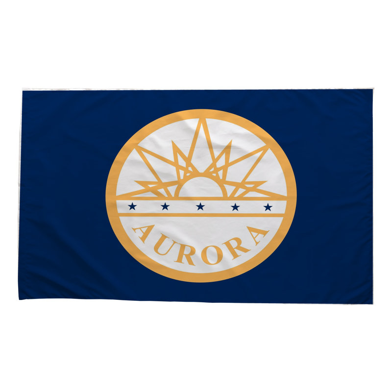 Drapeau de la ville d'Aurora — Drapeau extérieur, 24" H x 36" W
