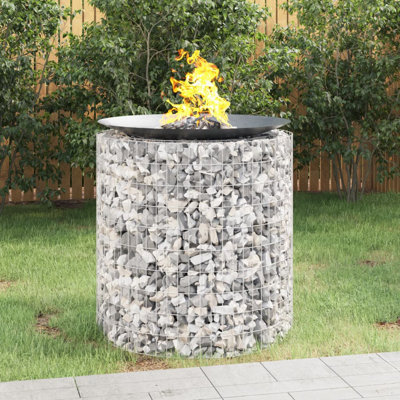 Ayoob Gabion Fire Pit 100 cm Galvanised Iron