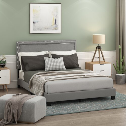 Winston Porter Carlester Upholstered Low Profile Platform Bed & Reviews ...