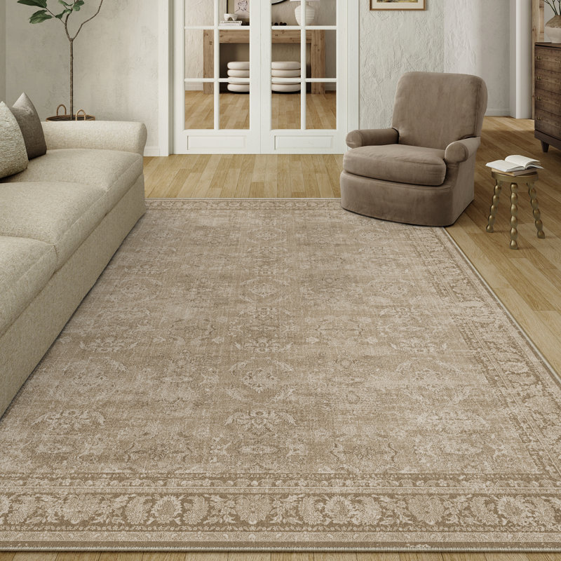 Machine Washable Oriental Area Rug For Living Room With Non-Slip Backing, Rectangle 5' x 7'