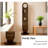 68.5"Modern minimalist brown solid wood floor-standing wall clock