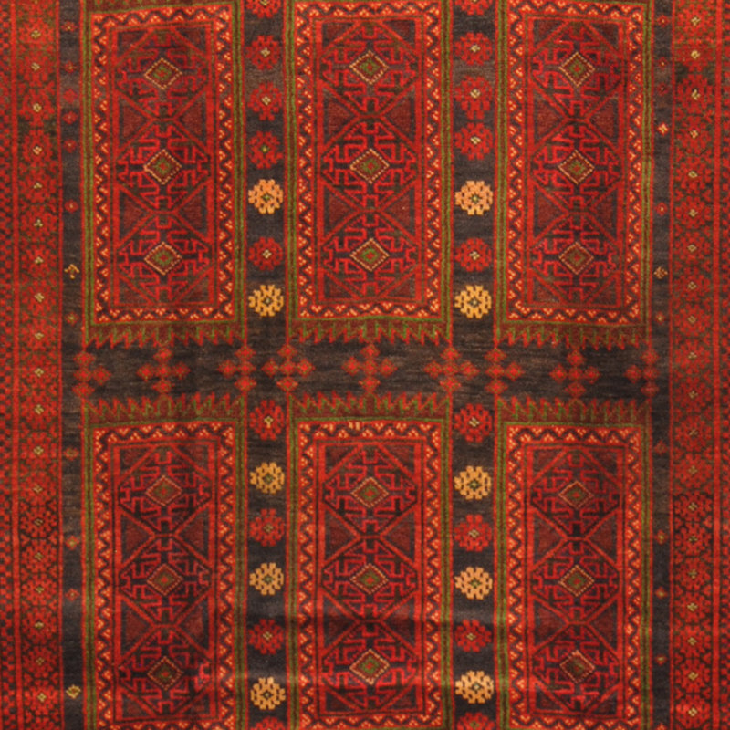 Tapis rouge / bleu marine fait à la main Hartstein