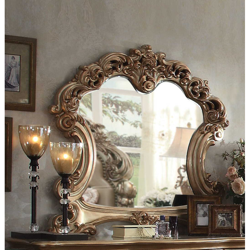 Miroir arqué pour commode Carlene, Or Patine