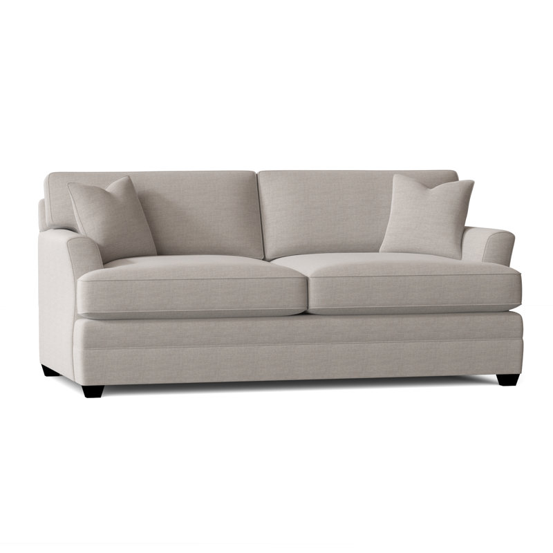 Canapé à accoudoirs évasés de 76 po avec coussins réversibles Harriss, Argent coulé Sunbrella®