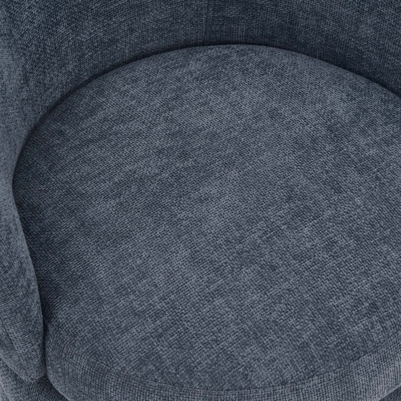 Upholstered Swivel Barrel Chair, Breeze Blue Chenille