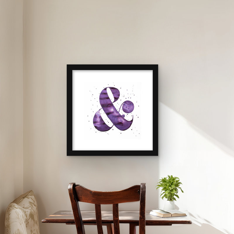 «Ampersand», reproduction encadrée mauve encadrée | Décoration typo et symboles