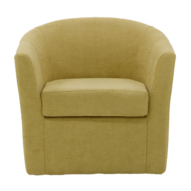 Fauteuil demi-tonneau pivotant 31 po Hansell, Mélange de polyester jaune