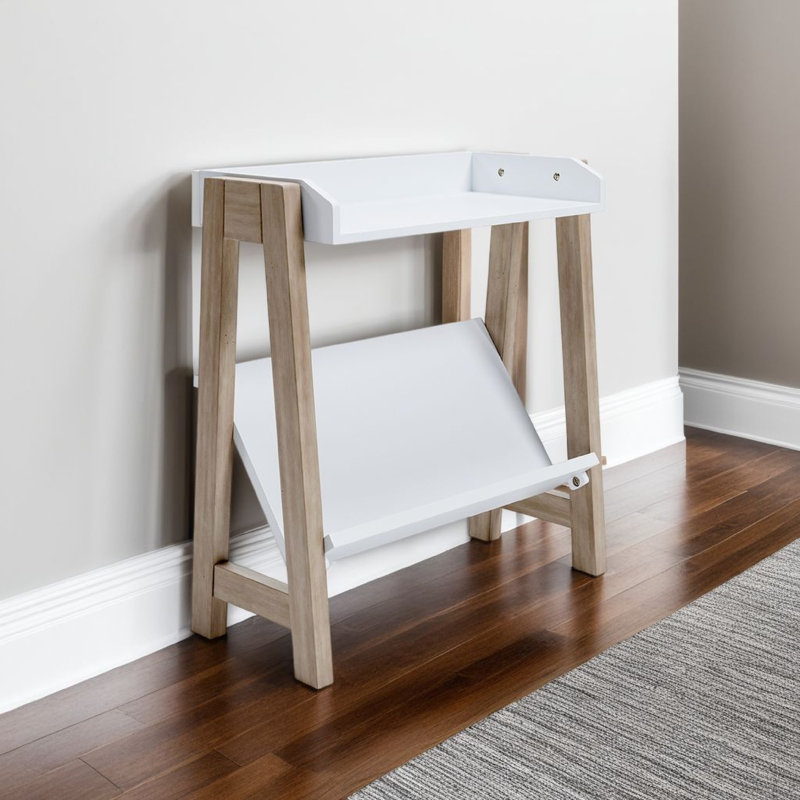 Table d'appoint Arid, 29 po, rail Gallery, brun clair, blanc
