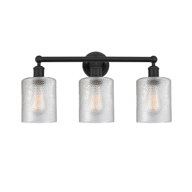 Éclairage pour meuble-lavabo 3 lumières 23 pouces Karon, Noir mat, Transparent