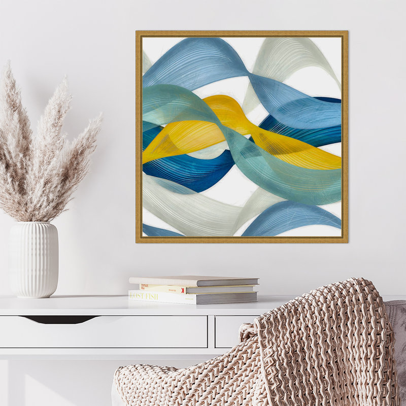 «Horizontal Bands IV» par Alonzo Saunders, reproduction d'art sur toile encadrée, H 22 po x l 22 po