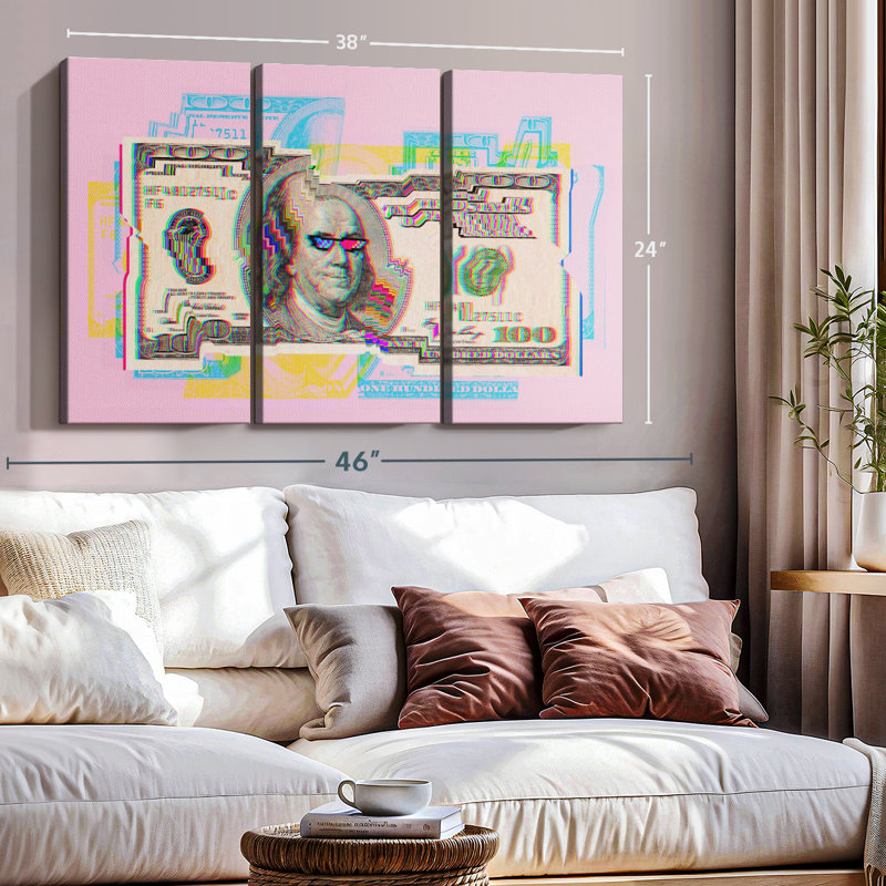 "Pop culture" sur toile, H 24 po x l 38 po