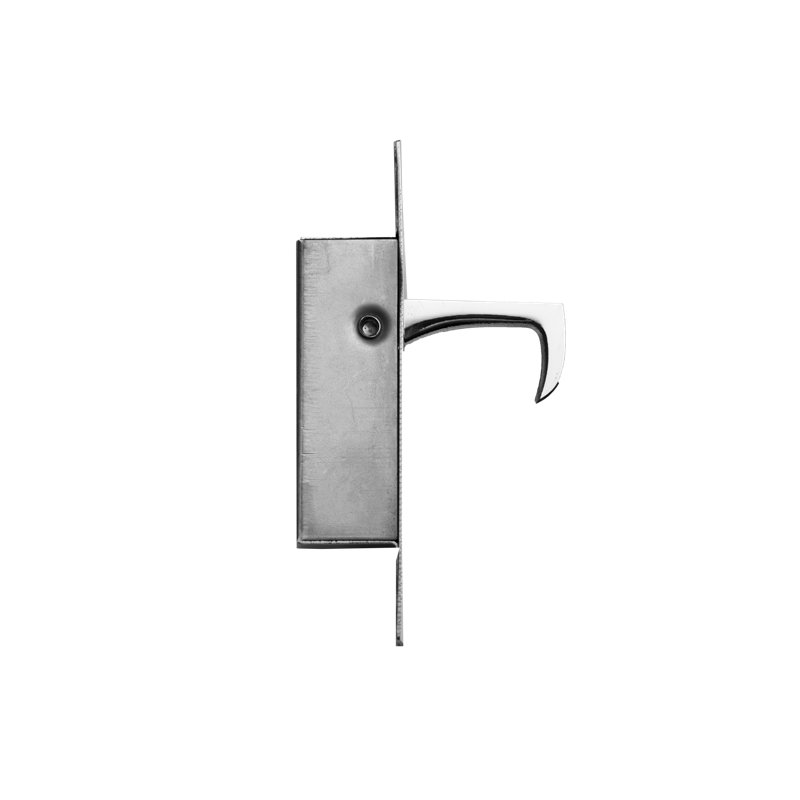 Quincaillerie de porte avec passe-tringle, Acier inoxydable poli