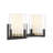 Trimidus 2-Light Bathroom Vanity Light In Matte Black With Warm Brass Accents-342849906-342849908