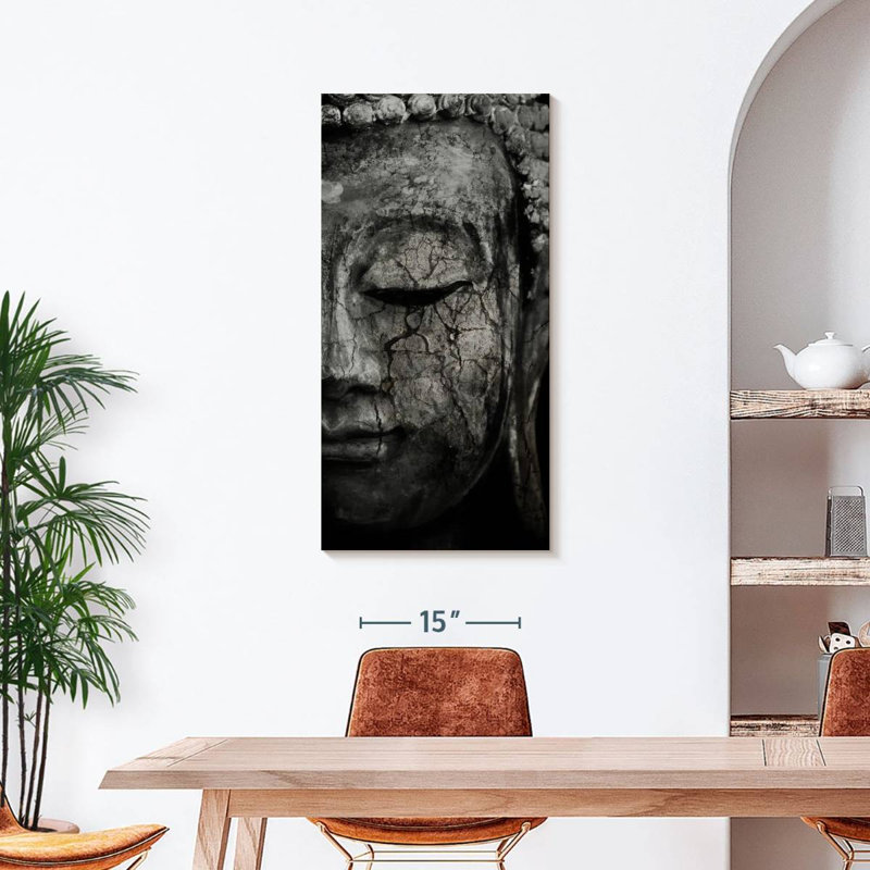 Bouddha méditant sur toile, H 42 po x l 21 po