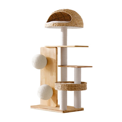 Multi-Functional Rattan Cat Tree
