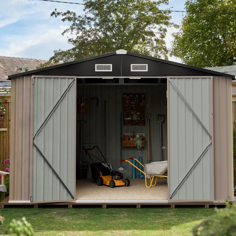 10 ft. W x 8 ft. D Metal Lean-To Storage Shed