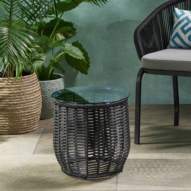Table d'appoint en forme de C, de bout ou de côté, pour le salon et la chambre à coucher, conception moderne avec base en métal chromé et plateau en stratifié brun